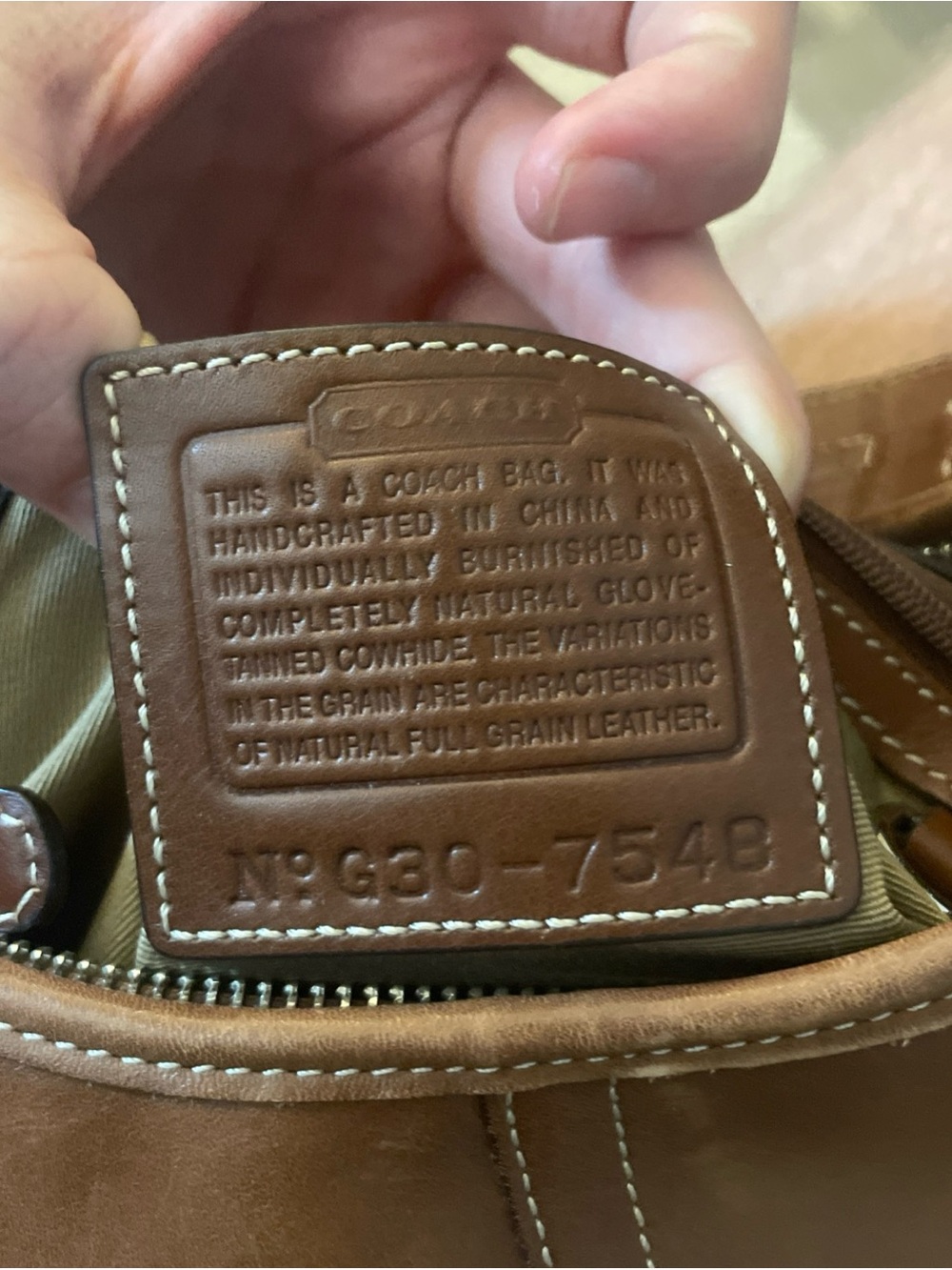 Coach Hamptons Leather Hobo Shoulder Bag Buckle Vintage Brown 7548 - Picture 10 of 12
